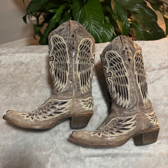 Corral Women's Cowgirl Boots, Wing and Cross Design Size 6.5M - Picture 7 of 10